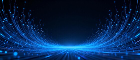 Fototapeta premium Blue light trails in dark background