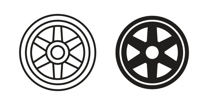 Car wheel icon. Perfect for app and web interfaces, marketing, etc.