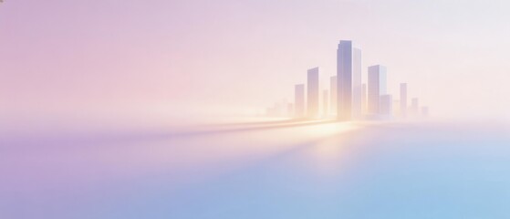 Fototapeta premium Futuristic city in mist