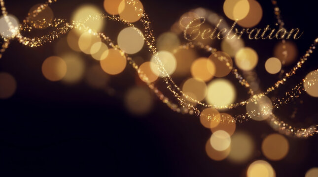 Bokeh golden light glitter sparkle abstract celebration festive warm golden bokeh light glitter sparkle abstract celebration background for party