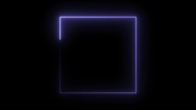 Modern neon aqua frame animation  geometric light border..