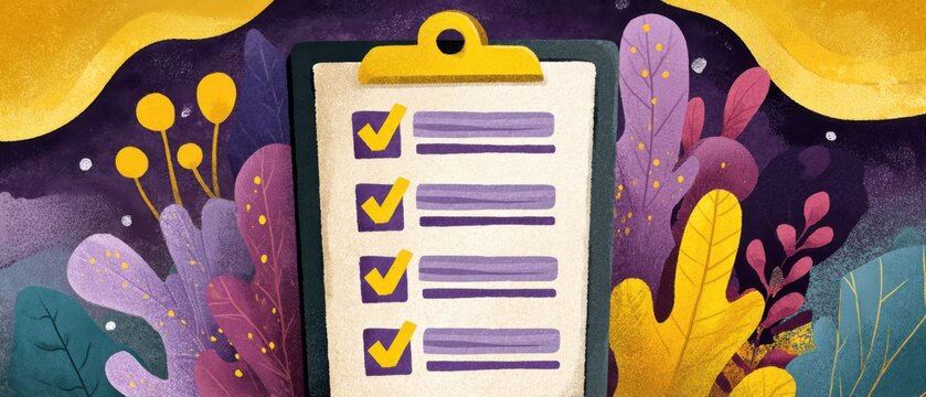 Job interview preparation checklist office environment flat design illustration hr concept visual guide for candidates