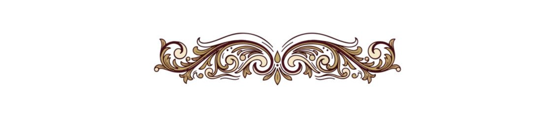 Fototapeta premium Decorative ornament design element on black background