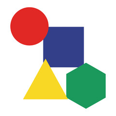 A colorful arrangement of geometric shapes