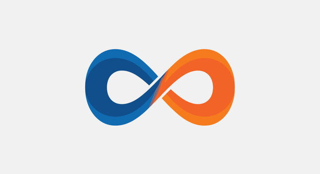 Infinity Symbol Blue Orange Logo Design.
