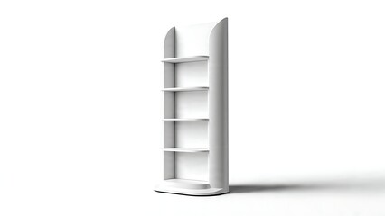 Minimalist White Bookshelf with Four Shelves.