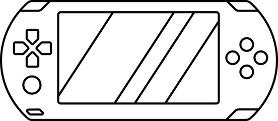 Minimalist Outline Portable Gaming Console Handheld Device Gadget Icon © Dadi