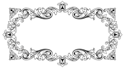 Ornate Black and White Frame Design.
