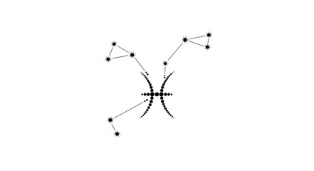 Pisces constellation and zodiac symbol illustration. © Bengil