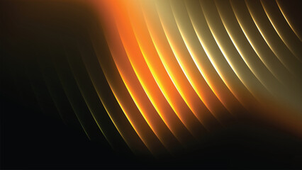 Gradient fractal glass background with wave ribbed stripes, glowing liquid gradient and illuminated geometric structure, creating a vibrant abstract vector design © Trivic
