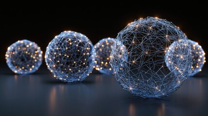 3D lit wireframe spheres