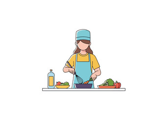 Fototapeta premium Person preparing healthy meal in kitchen with fresh ingredients healthy cooking and recipe concept