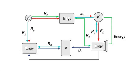 Diagram Illustrating Energy Flow and Transformation Processes.