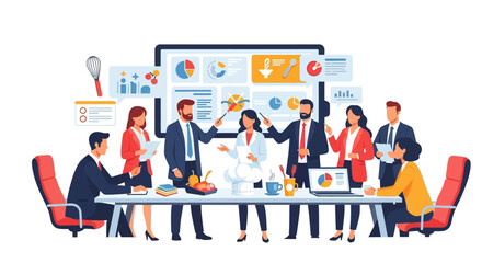 Diverse Business Team Collaborating in Modern Office Meeting.