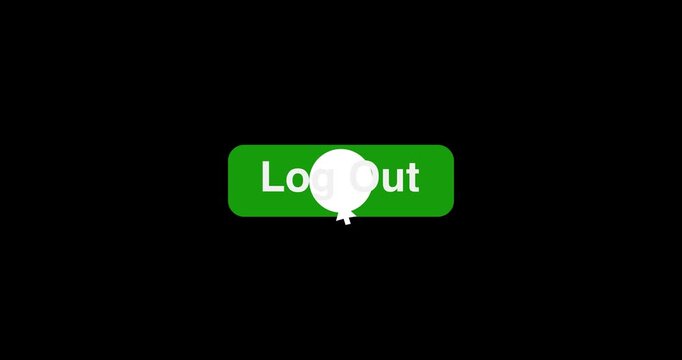 Button Click or press Log Out button on transparent background. Click on Log Out button with arrow cursor