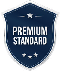 Premium Standard Shield Label Badge Vector for Quality Badges, Guarantee Labels, Award Certification & Trust Seals