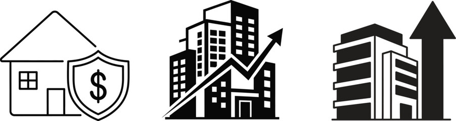 Real estate investment and growth icons © SMMuniruzzaman