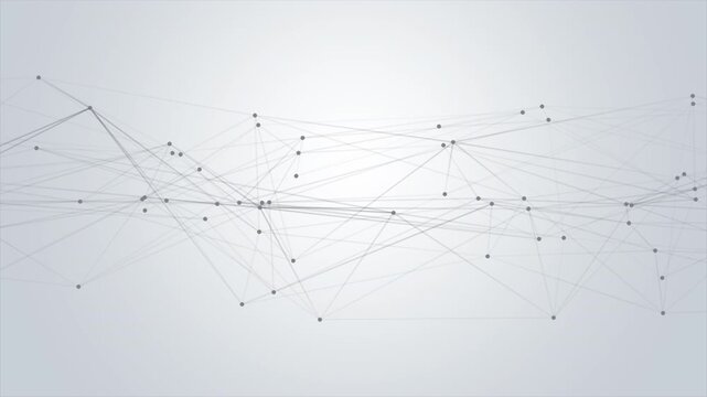 White Abstract plexus technology futuristic network on gray background Seamless Loop | Ultra HD 4k