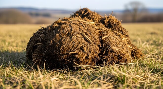Natural Cattle Manure Texture in Countryside Field