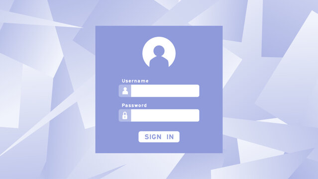 Account login form. Username and password input form. Logging in screen to an online service. User authorization interface UI vector elements.