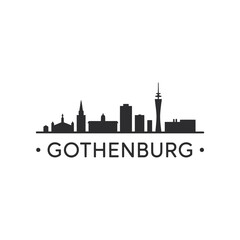 Fototapeta premium A striking silhouette of the gothenburg skyline with city name