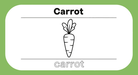Carrot Coloring Page: Educational Vegetable Illustration