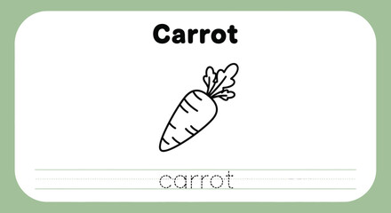 Carrot coloring page for kids