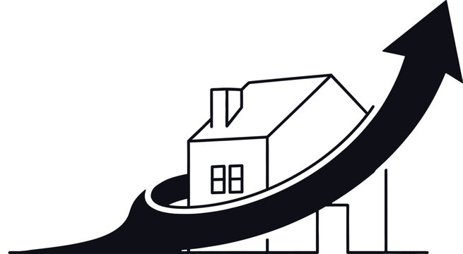 Increasing house value graph with residential property