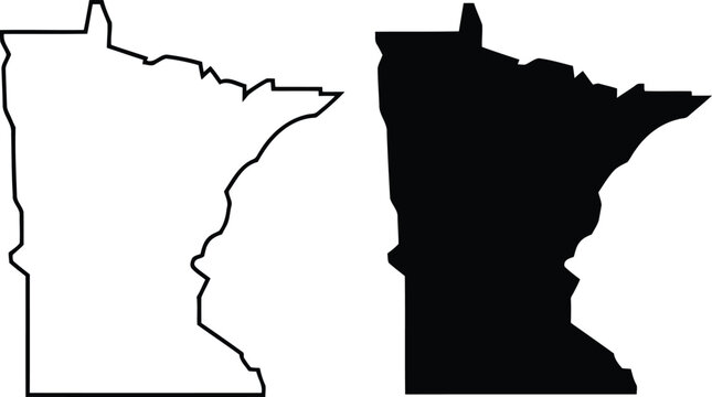 Comparison of minnesota map styles: outline and filled versions