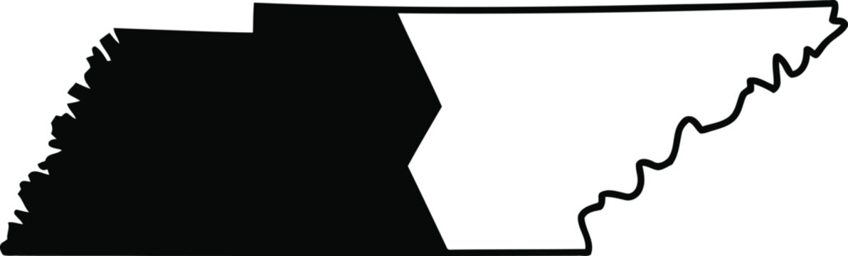 Tennessee – Map Outline, Printable State, Shape, Stencil  Tennessee State Map Shape Business Card Holder display picture 1