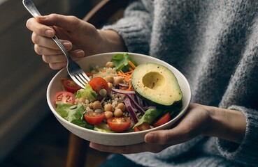 Fresh Salad with Avocado and Vegetables &ndash; Food, Healthy, Nutrition, Vegan, Culinary, Gourmet, Lifestyle