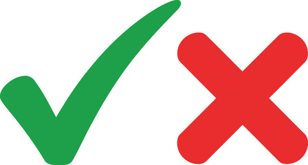 Green checkmark and red cross symbols indicating approval and rejection © JESMIN