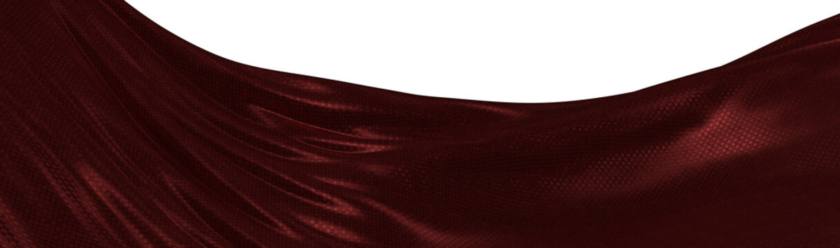 Luxurious burgundy fabric with flowing texture perfect for design elements, fashion backgrounds, and artistic concepts.