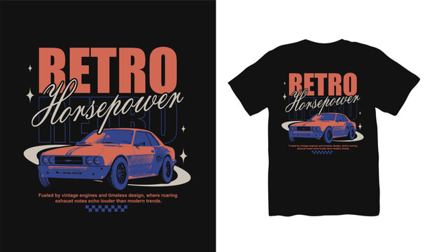 Racing car streetwear t shirt design, urban t shirt, Retro 90s t shirt design, California street race design, Street Racing, street style fashion, urban trendy t-shirt design, Racing club Illustration