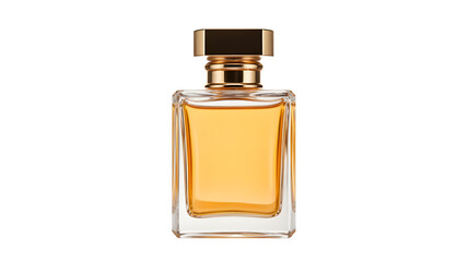 Perfume bottle with golden cap