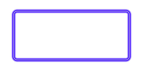 Obraz premium Blue neon shape rectangle on transparent PNG. 