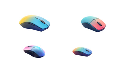 full color wireless mouse for computer isolated on white background
