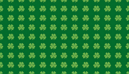 Emerald Green Shamrock Seamless Pattern Background
