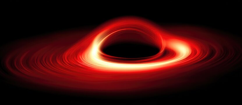 Black hole surrounded by glowing accretion disk