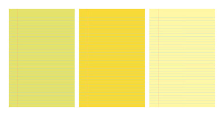 Set of yellow legal pad pages with lined designs © dniprodd