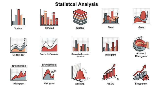 Statistical Analysis Charts and Graphs Collection.