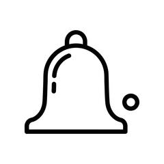 Obraz premium Simple Black Bell Icon on White Background, Notification Symbol