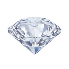 Sparkling diamond with intricate facets on white background