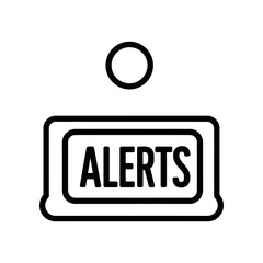 Alerts Notification Icon Button Sign Symbol for Security Warning Emergency Update