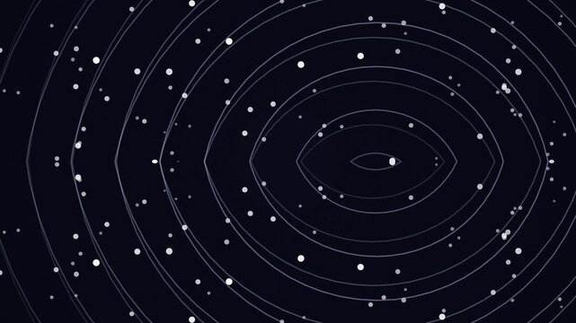 Stylized Representation of Celestial Bodies in Orbit.