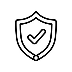 Shield with checkmark icon security success protection vector minimal design