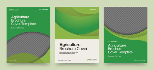 Naklejka premium Brochure Report Cover Template for Document Front Pages in Farming, Agriculture & Environmental Look