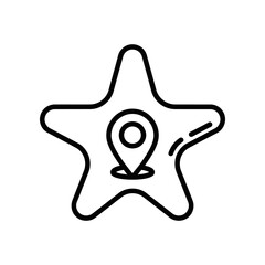 Hand drawn black star with rope knot symbol isolated on white background vector illustration