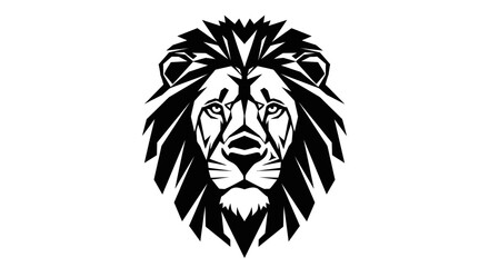 Obraz premium Stylized black and white lion face emblem