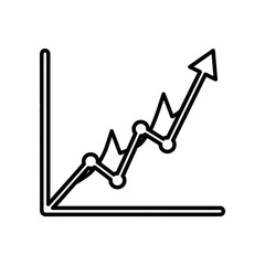 Business growth chart rising upward trend arrow success progress vector illustration